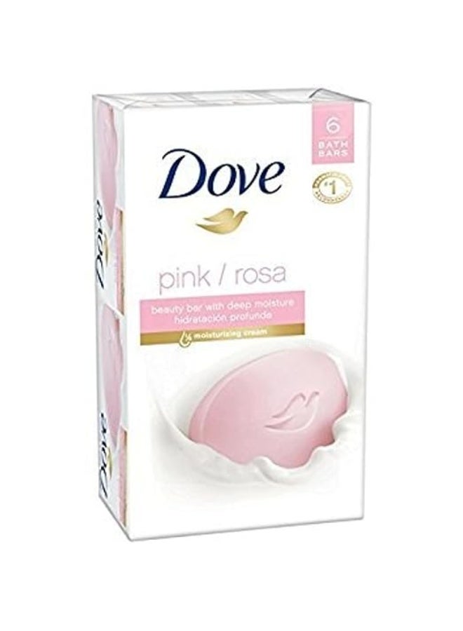 دوف صابون دوف بيوتي الصلب، عبوة من 6 قطع، وزن كل قطعة 100 غرام (وردي/زهري) - Image 1